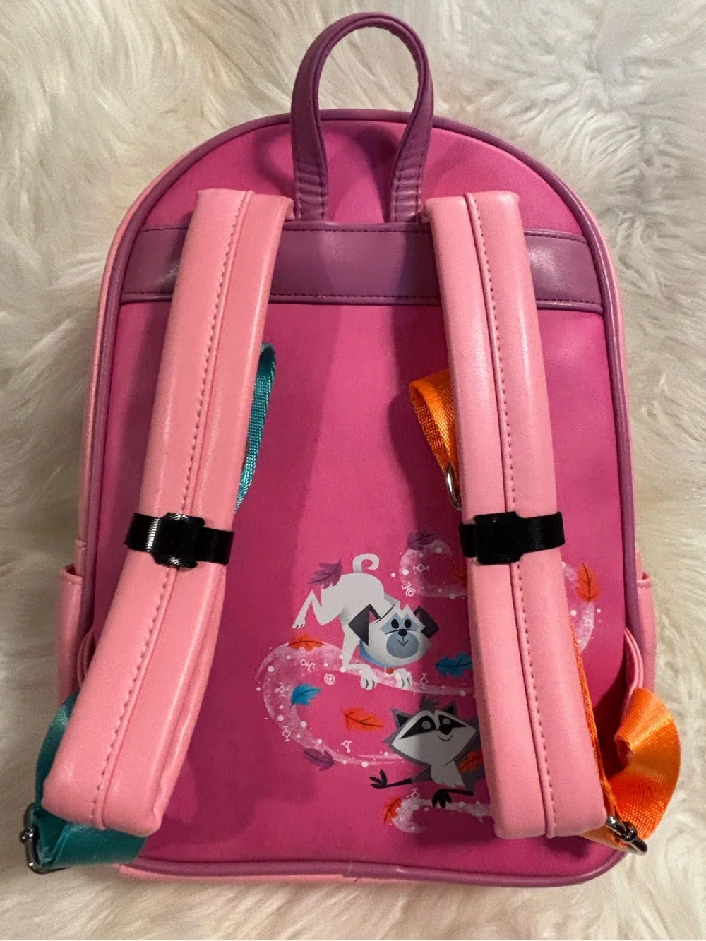 Loungefly Disney Pocahontas Colors of the Wind Pink Mini Backpack EUC